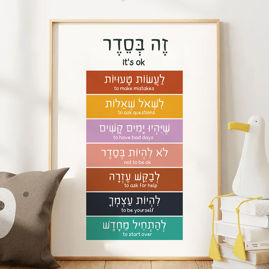 Photography Quotes - Hebrajski angielski inspirujące frazy Wall Art