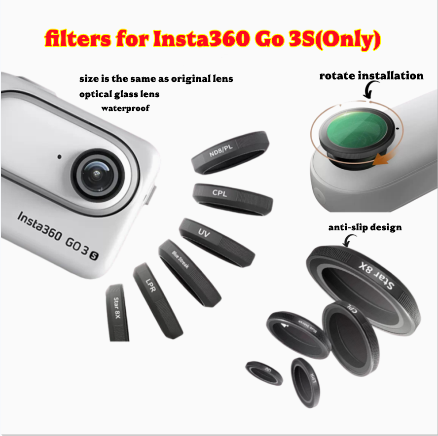 Insta360 Camera Go 3 - Filtry ze szkła optycznego do kamery