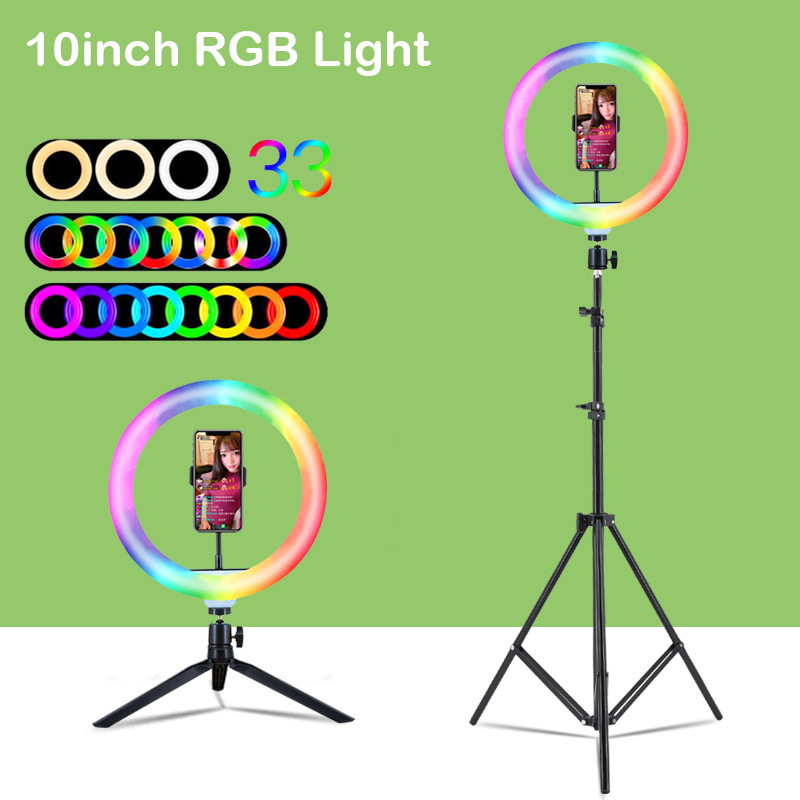 Photography Youtube - 10-calowa (26 cm) lampa pierścieniowa RGB