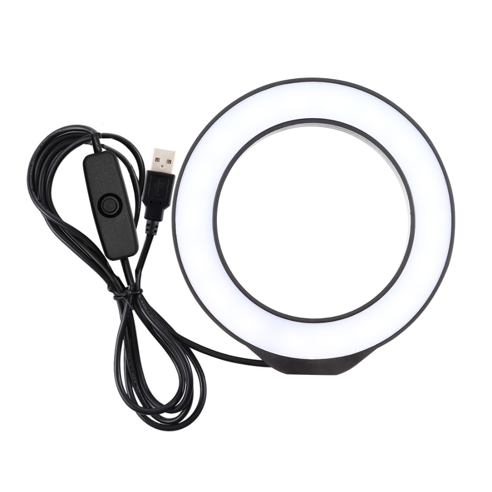 Photography Prompt - 12cm lampa pierścieniowa USB białe światełka