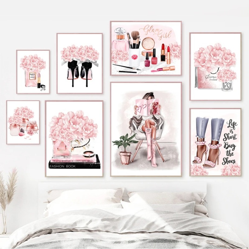 Photography Fashion - Różowy Kwiat Paryż Perfumy Moda Szminka