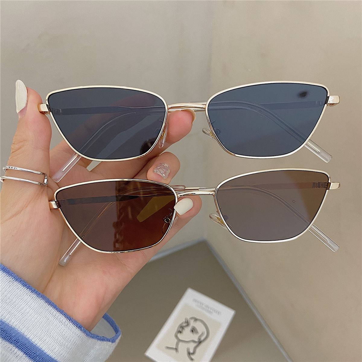 Photography Fashion - Modne, rombowe, metalowe okulary przeciwsłoneczne dla